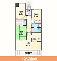 クローバーメゾン狐島 3LDKの間取図画像