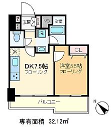 ハイホーム十条 10階1DKの間取り