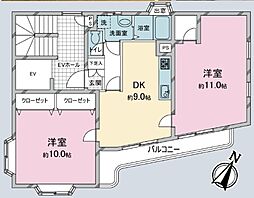ヴィラステージ立川 5階2DKの間取り