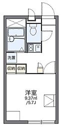 レオパレスイーグルI 2階1Kの間取り