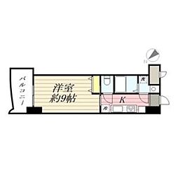 ロイヤル博多駅前 1Kの間取図画像