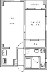 レジデンス秀麗 2階1LDKの間取り