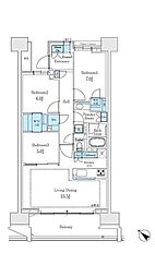 ＨＡＲＵＭＩ　ＦＬＡＧ　ＰＡＲＫ　ＶＩＬＬＡＧＥ　Ｆ棟 8階3LDKの間取り