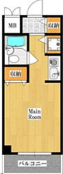 プレイスフォーティー ワンルームの間取図画像