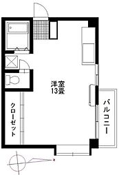 林ビル ワンルームの間取図画像