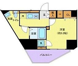 ジェノヴィア渋谷笹塚スカイガーデン 3階1Kの間取り