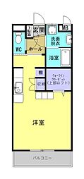 ラファエラ 1階ワンルームの間取り