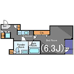 グランドコンシェルジュ用賀アジールコート 1階1Kの間取り