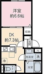 Reve Yayoi 2階1DKの間取り