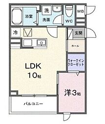 ヒカルサ志木 1LDKの間取図画像