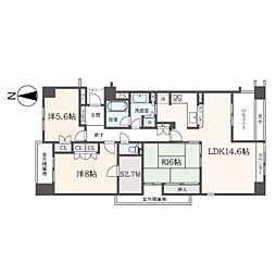 JR中央線 国分寺駅 徒歩3分の賃貸マンション 5階3SLDKの間取り