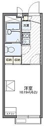 レオパレスイーストII 2階1Kの間取り