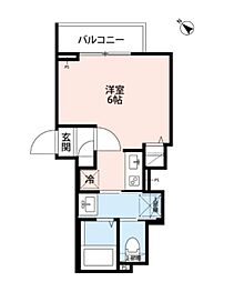 ルナネスト津田沼 2階1Kの間取り