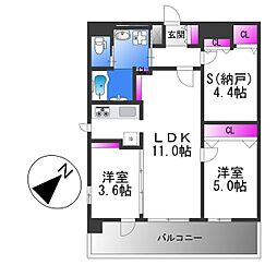Grand　Luce 10階3LDKの間取り