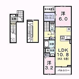 花水木 3階2LDKの間取り