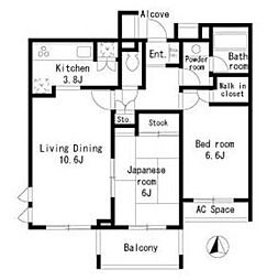 ヒルズ池尻東山公園 2LDKの間取図画像