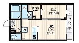 La Seiga 1階1LDKの間取り