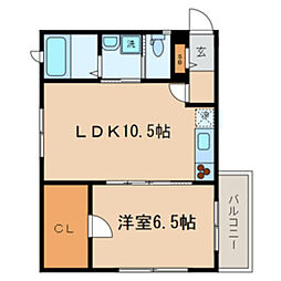 ミルクリークヴィリーヴ 1階1LDKの間取り