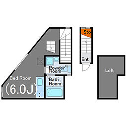 BS二葉レジデンスB ワンルームの間取図画像