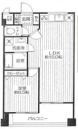 インペリアル広尾 1LDKの間取図画像