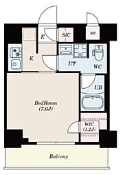 S-RESIDENCE木場fluspark 1Kの間取図画像