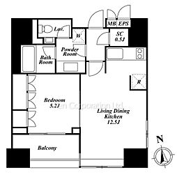 ＬａＳａｎｔｅ麻布十番 10階1LDKの間取り