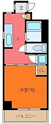 やなぎマンション 1Kの間取図画像
