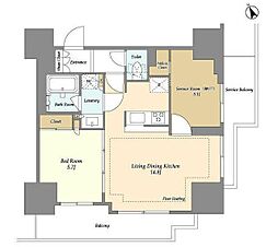 オアーゼ日暮里レジデンス 5階1SLDKの間取り