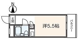 ハイシティ祐天寺 2階ワンルームの間取り
