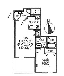 クリアハイム 1LDKの間取図画像