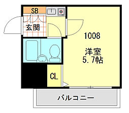 ナイスアーバン横濱駅東館 10階ワンルームの間取り