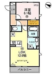 ロイジェントパークス レイクタウン D 2階1LDKの間取り