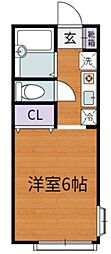 エレガントミヤ2 ワンルームの間取図画像