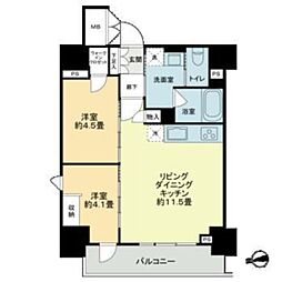 横浜市鶴見区鶴見中央4丁目マンション 2LDKの間取図画像