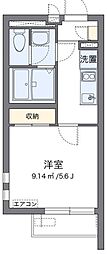 クレイノBuono 3階1Kの間取り