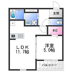グランメゾンゆずり葉I番館 3階1LDKの間取り