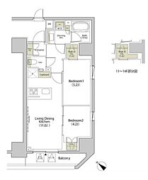 ザ・パークハビオ江古田 2LDKの間取図画像