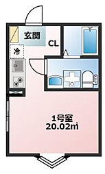 リアルコート古淵 ワンルームの間取図画像