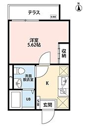 子犬と春風のダイアリー 3階1Kの間取り