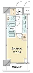 ドゥーエ新横浜 1Kの間取図画像