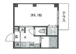 ファインベル3高円寺 1階1Kの間取り
