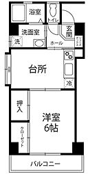 サンライズ石原 1DKの間取図画像