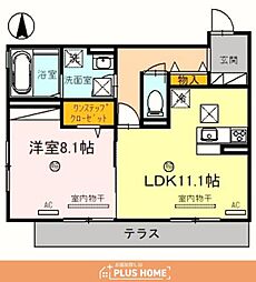 コーポTE2 1LDKの間取図画像