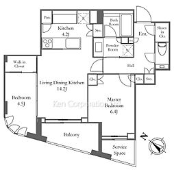 パークコート恵比寿 2LDKの間取図画像
