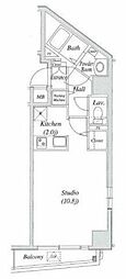 MAKEDESIGN西麻布 1Kの間取図画像