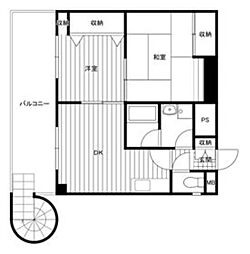 JR横浜線 橋本駅 徒歩13分の賃貸マンション 2階2DKの間取り