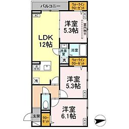 セレスティア東葛西IV 3階3LDKの間取り