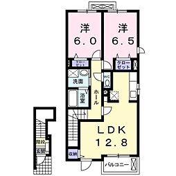 ケーマ・ハーモニー1番館 2LDKの間取図画像