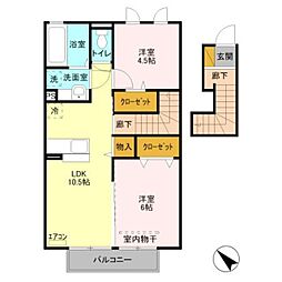 グラウクスA 2LDKの間取図画像