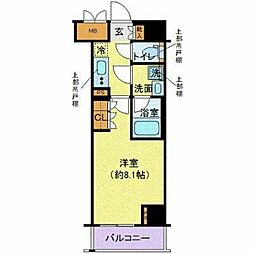 JR山手線 田町駅 徒歩12分の賃貸マンション 9階1Kの間取り
